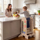 Toddler Standing Tower Kids Step Stool with Adjustable Height Chalkboard and Slide by LJGDeals