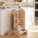 Toddler Standing Tower Kids Step Stool with Adjustable Height Chalkboard and Slide by LJGDeals