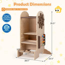 Toddler Standing Tower Kids Step Stool with Adjustable Height Chalkboard and Slide