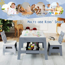 Toddler Table and 2 Chairs 5-in-1 Cute Art Desk Set with Reversible Chalkboard Whiteboard by LJGDeals