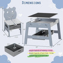 Toddler Table and 2 Chairs 5-in-1 Cute Art Desk Set with Reversible Chalkboard Whiteboard by LJGDeals