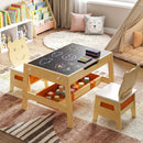 Toddler Table and 2 Chairs 5-in-1 Cute Art Desk Set with Reversible Chalkboard Whiteboard by LJGDeals