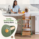 Adjustable Toddler Kitchen Tower with Safety Bars