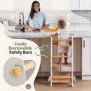 Adjustable Toddler Kitchen Tower with Safety Bars