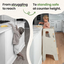 Adjustable Toddler Kitchen Tower with Safety Bars