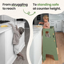 Adjustable Toddler Kitchen Tower with Safety Bars