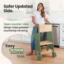 Adjustable Toddler Kitchen Tower with Safety Bars