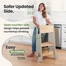 Adjustable Toddler Kitchen Tower with Safety Bars