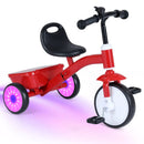 Toddler Tricycle with Glowing Wheels and 4-Level Adjustable Seat by LJGDeals