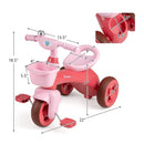Toddler Tricycle with Limited Steering with Front Baskets and Bell by LJGDeals