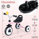 Toddler Tricycle with 3-Position Seat and Storage Basket for Kids
