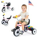 Toddler Tricycle with 3-Position Seat and Storage Basket for Kids