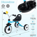 Toddler Tricycle with 3-Position Seat and Storage Basket for Kids