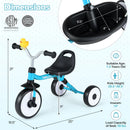 Toddler Tricycle with 3-Position Seat and Storage Basket for Kids by LJGDeals