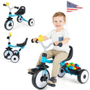 Toddler Tricycle with 3-Position Seat and Storage Basket for Kids by LJGDeals