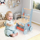 2-in-1 Toddler Wooden Baby Push Walker with Multi-Activity Center by LJGDeals