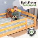 Twin Montessori Floor Bed with Safety Guardrails