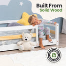Twin Montessori Floor Bed with Safety Guardrails