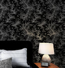 Black and White Toile De Jouy Vintage Wallpaper Mural.