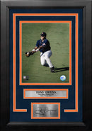 Tony Gwynn in Action San Diego Padres 8" x 10" Framed Baseball Photo with Engraved Autograph by Dynasty Sports & Framing