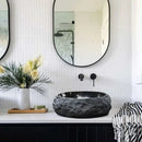 Handcrafted Black Natural Stone Vessel Sink With Rustic Texture