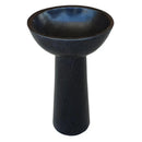 Black Marble Pedestal Oval Bathroom Vanity Sink Polished