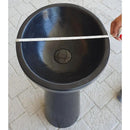Black Marble Pedestal Oval Bathroom Vanity Sink Polished