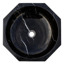 Black Marble Octagon Vessel Sink 16x5 Bathroom Bowl