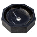 Black Marble Octagon Vessel Sink 16x5 Bathroom Bowl