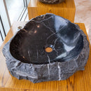 Black Marble Natural Stone Vessel Bathroom Sink 31 By 23 Inches