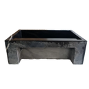 Toros Black Marble Wall-Mount Bathroom Vanity Sink Fluted (W)16" (L)24" (H)7"