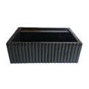 Toros Black Marble Wall-Mount Bathroom Vanity Sink Fluted (W)16" (L)24" (H)7"