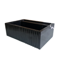 Toros Black Marble Wall-Mount Bathroom Vanity Sink Fluted (W)16" (L)24" (H)7"