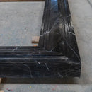 Black Marble Fireplace Mantel Hand Carved with White Veining - Polished 49 x 69 Inch