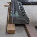 Black Marble Fireplace Mantel Hand Carved with White Veining - Polished 49 x 69 Inch