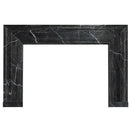Black Marble Fireplace Mantel Hand Carved with White Veining - Polished 49 x 69 Inch
