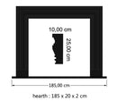 Black Marble Fireplace Mantel Hand Carved with White Veining - Polished 49 x 69 Inch