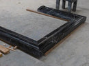 Black Marble Fireplace Mantel Hand Carved with White Veining - Polished 49 x 69 Inch