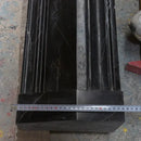 Black Marble Fireplace Mantel Hand Carved with White Veining - Polished 49 x 69 Inch