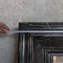Black Marble Fireplace Mantel Hand Carved with White Veining - Polished 49 x 69 Inch