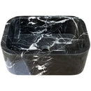 Polished Black Marble Bathroom Sink 12x18 Inch Wall Mounted