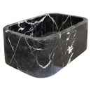 Polished Black Marble Bathroom Sink 12x18 Inch Wall Mounted