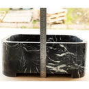 Polished Black Marble Bathroom Sink 12x18 Inch Wall Mounted
