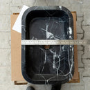 Polished Black Marble Bathroom Sink 12x18 Inch Wall Mounted