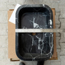 Toros Black Marble Rectangular Wall-mount Bathroom Sink (W)12" (W)18" (H)7" width measure view