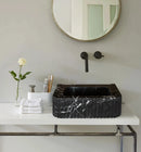 Turkish Black Marble Handcrafted Wall Mount Vessel Bathroom Sink
