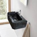 Turkish Black Marble Handcrafted Wall Mount Vessel Bathroom Sink