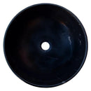 Black Natural Stone Marble Round Vessel Bathroom Sink Semi Polished