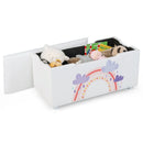 Kids Wooden Upholstered Toy Storage Box with Removable Lid-Navy by LJGDeals
