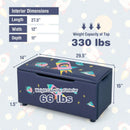 Kids Wooden Upholstered Toy Storage Box with Removable Lid-Navy by LJGDeals